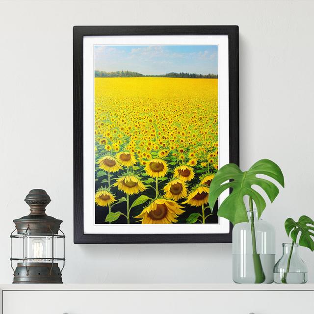 Sunflower Field Vol.1 - Single Picture Frame Painting Brambly Cottage Size: 64cm H x 25cm W x 2cm D, Frame Option: Walnut on Productcaster.