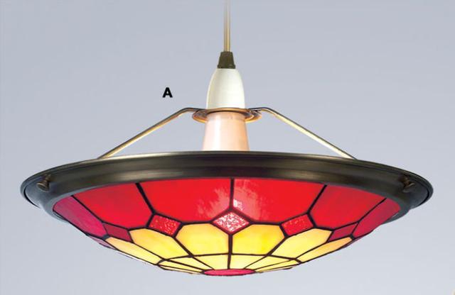 Springport 15cm H x 88.9cm W Glass Bowl Pendant Shade ( Screw On ) Red Ophelia & Co. Shade Colour: Beige/Red on Productcaster.