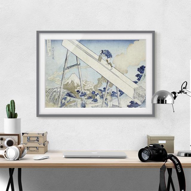 'In the Totomi Mountains' by Katsushika Hokusai - Picture Frame Art Print on Paper East Urban Home Frame Option: Matt grey, Size: 70cm H x 100cm W on Productcaster.