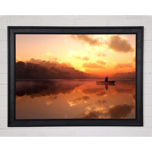 Fishing In The Tranquil Sky Reflection - Single Picture Frame Art Prints Longshore Tides Size: 21cm H x 29.7cm W x 1.5cm D on Productcaster.