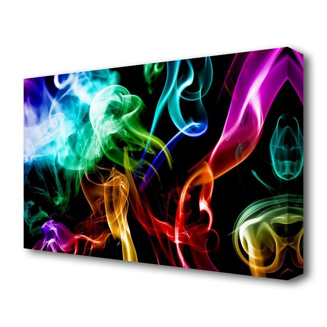 Mulit-Coloured Smoke On Black - Wrapped Canvas Graphic Art Print on Canvas East Urban Home Size: 81.3 cm H x 121.9 cm W on Productcaster.