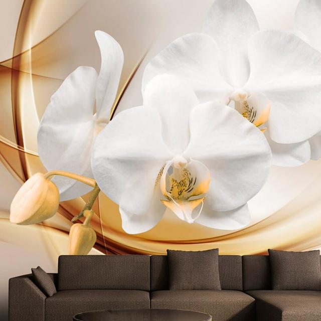 Orchid Blossom 245cm x 350cm Wallpaper East Urban Home Size: 400 cm x 280 cm on Productcaster.