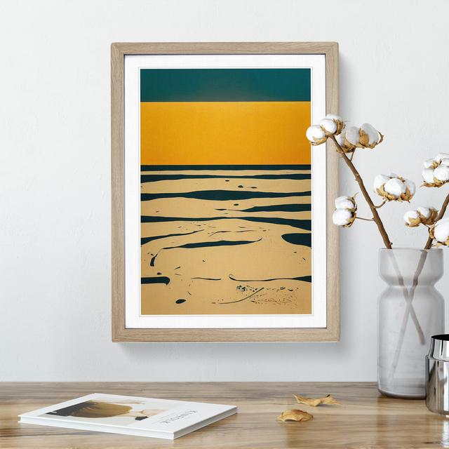 Beach Abstract No.3 - Picture Frame Graphic Art Metro Lane Frame Colour: Oak Framed, Size: 46cm H x 34cm W x 2cm D on Productcaster.