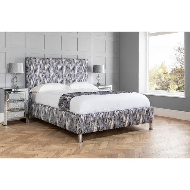 Columbiaville Upholstered Bed Bloomsbury Market Colour: Ebony/Silver, Size: Super King (6') on Productcaster.