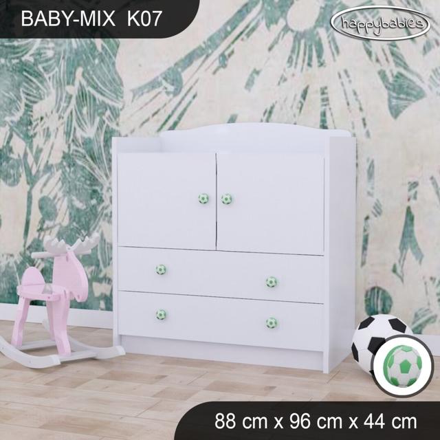 Baby Mix Kids 2 - Drawer Dresser Happy Babies Colour: White/Green on Productcaster.