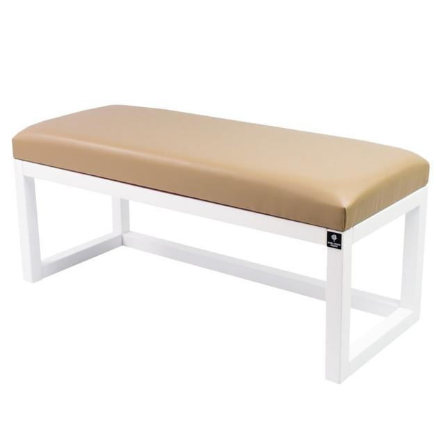 Sitzbank aus Kunstleder M-Deko Polstermöbel: Beige, Größe: 50cm H x 170cm B x 35cm T on Productcaster.