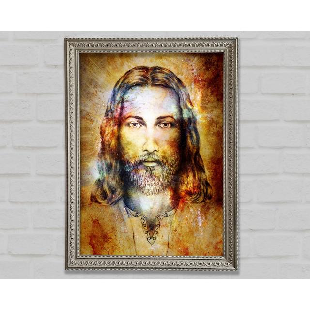 Jesus Framed Print Astoria Grand Format: Silver Framed Paper, Size: 118.9cm H x 84.1cm W x 3cm D on Productcaster.