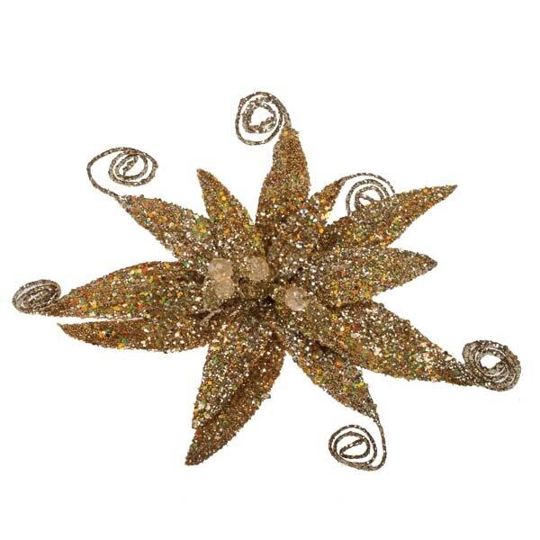 Glitter Fern Flower Clip Shaped Ornament The Seasonal Aisle on Productcaster.