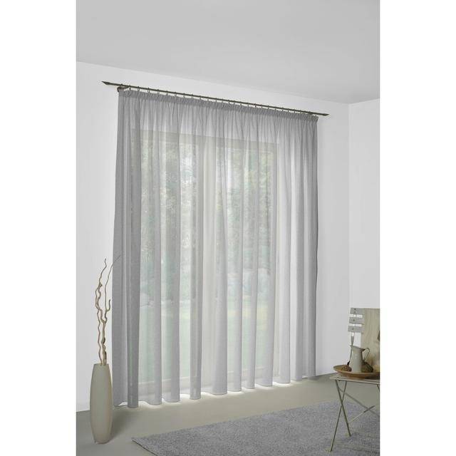 Sunday 82% Polyester And 18% Cotton Semi Sheer Pinch Pleat Curtain Panel Wirth Curtain Colour: Light Grey, Panel Size: 142cm Width x 335cm Drop on Productcaster.