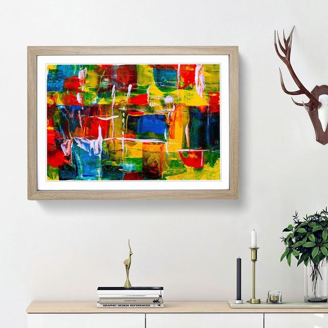 Abstract Art Painting Vol.258 by S.Johnson - Picture Frame Painting Print on MDF East Urban Home Frame Option: Oak Framed, Size: 62cm H x 87cm W x 2cm on Productcaster.