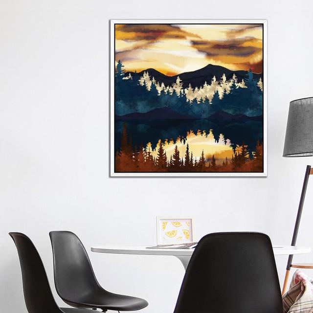 Fall Sunset - Print on Canvas Alpen Home Size: 93.98cm H x 93.98cm W x 3.81cm D, Format: White Framed on Productcaster.