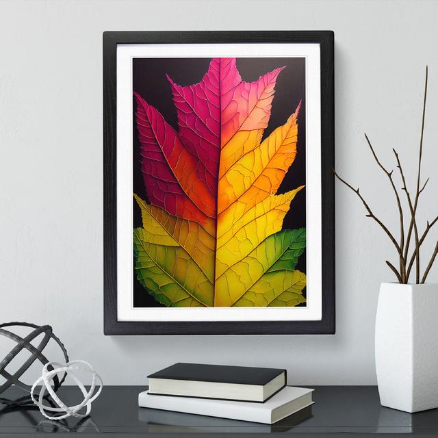 Leaf - Picture Frame Graphic Art ClassicLiving Frame Colour: Black, Size: 46cm H x 34cm W x 2cm D on Productcaster.