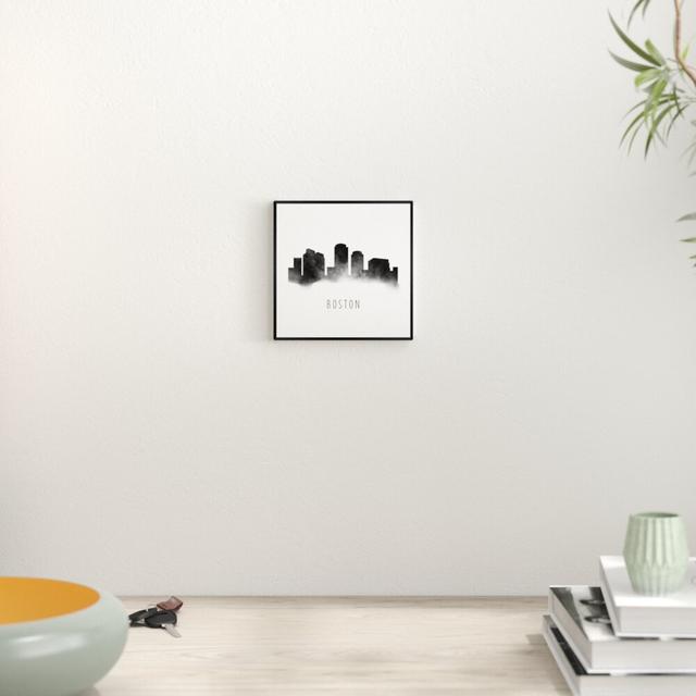 Boston Watercolour - Graphic Art Print East Urban Home Size: 45.72cm H x 45.72cm W x 3.05cm D, Format: Black Framed Paper on Productcaster.