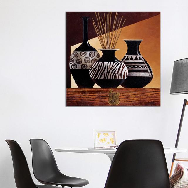 Patterns In Ebony I by Keith Mallett - Wrapped Canvas Gallery-Wrapped Canvas Giclée iCanvas Size: 94cm H x 94cm W on Productcaster.