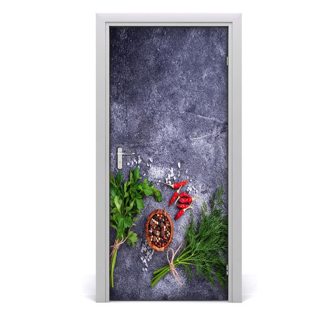 Herbs and Spices Door Sticker East Urban Home on Productcaster.