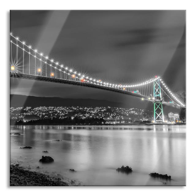 Glasbild Lions Gate Bridge in Vancouver Brayden Studio Größe: 50 cm H x 50 cm B x 0,4 cm T on Productcaster.