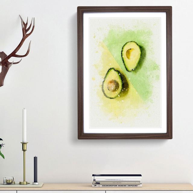 Avocado Split in Abstract - Picture Frame Graphic Art Print East Urban Home Frame Option: Walnut Framed, Size: 87cm H x 62cm W x 2cm D on Productcaster.