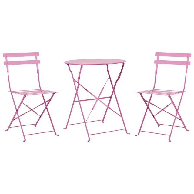 Bistro Set Metal Green Dark Green Riverlynn 17 Stories Colour: Pink on Productcaster.