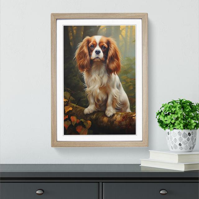 Cavalier King Charles Spaniel Hard Edge No.4 - Single Picture Frame Art Prints on Wood Marlow Home Co. Size: 34cm H x 25cm W x 2cm D, Format: Oak Fram on Productcaster.