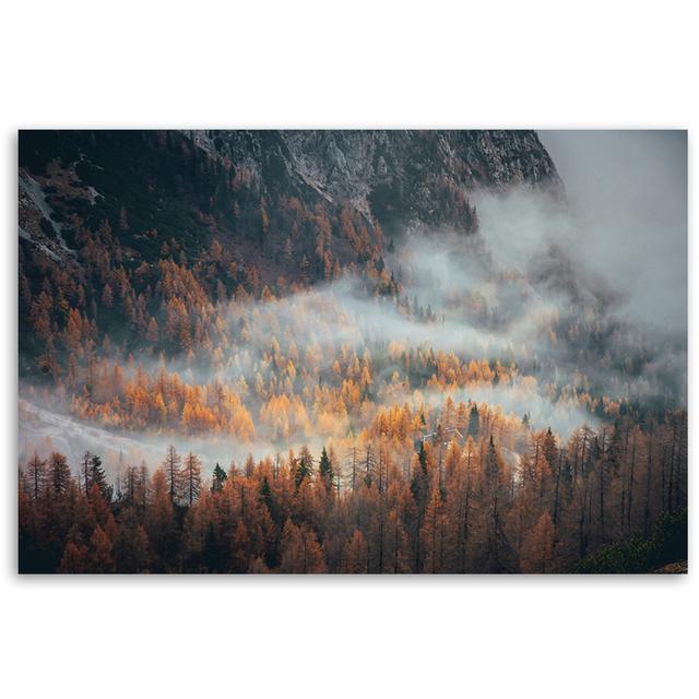 Wandbild, Landschaft Wald im Nebel Alpen Home on Productcaster.