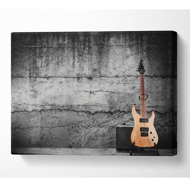 Metal Guitar Grunge Canvas Watercolour Latitude Run Size: 101.6cm H x 142.2cm W x 10cm D on Productcaster.