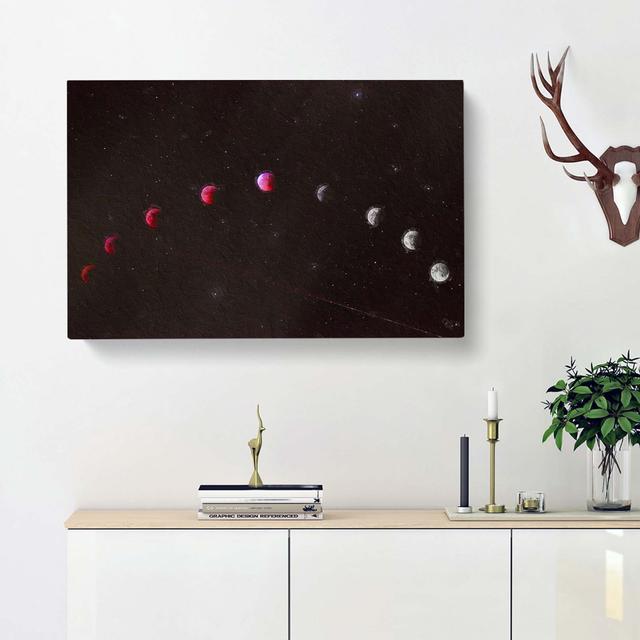 Lunar Eclipse - Wrapped Canvas Painting Print East Urban Home Size: 35cm H x 50cm W x 3cm D on Productcaster.