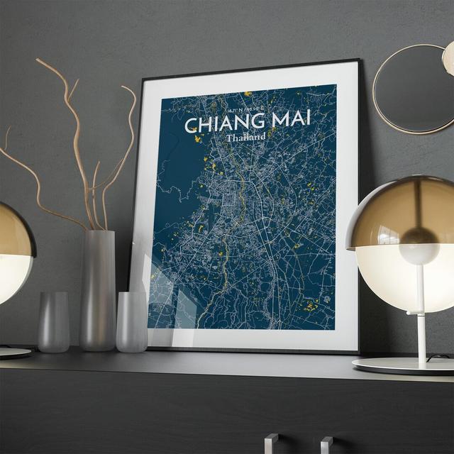 Chiang Mai City Map in Amuse - Graphic Art Print on Paper Borough Wharf Size: 24cm H x 18cm W x 0.05cm D on Productcaster.