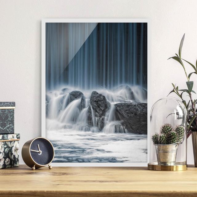 Waterfall in Finland - Picture Frame Graphic Art Alpen Home Frame Option: White Framed, Size: 70cm H x 50cm W x 2cm D on Productcaster.