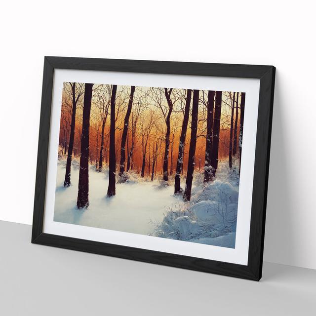 Miraculous Winter Forest - Picture Frame Graphic Art Alpen Home Frame Colour: Black, Size: 46cm H x 64cm W x 2cm D on Productcaster.