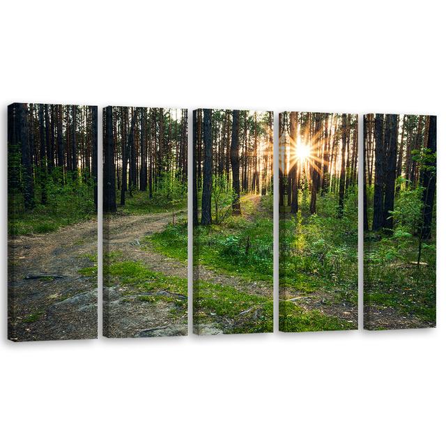 Forest Nature Road Landscape Union Rustic Size: 80cm H x 200cm W on Productcaster.