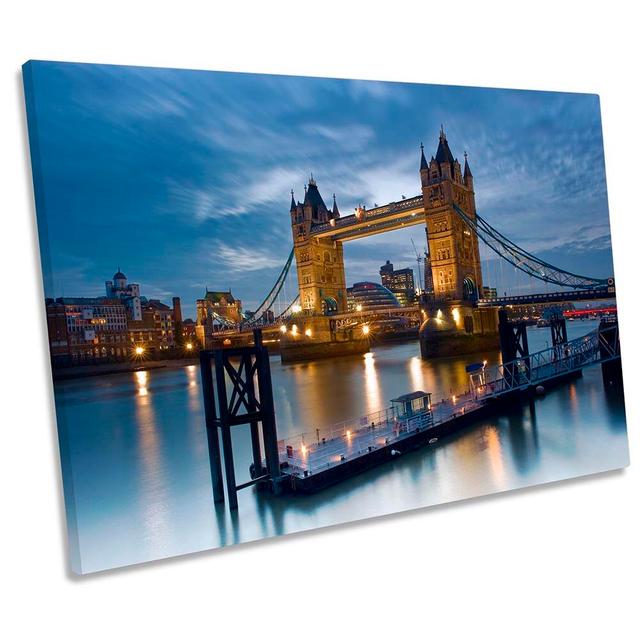 London Tower Bridge City - Wrapped Canvas Print Ebern Designs Size: 40.6cm H x 61cm W x 2cm D on Productcaster.