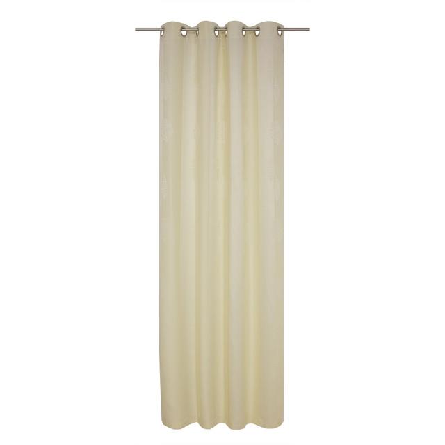 Pelletier Eyelet Room Darkening Curtain Latitude Run Colour: Cream, Size: 245cm H x 135cm W on Productcaster.