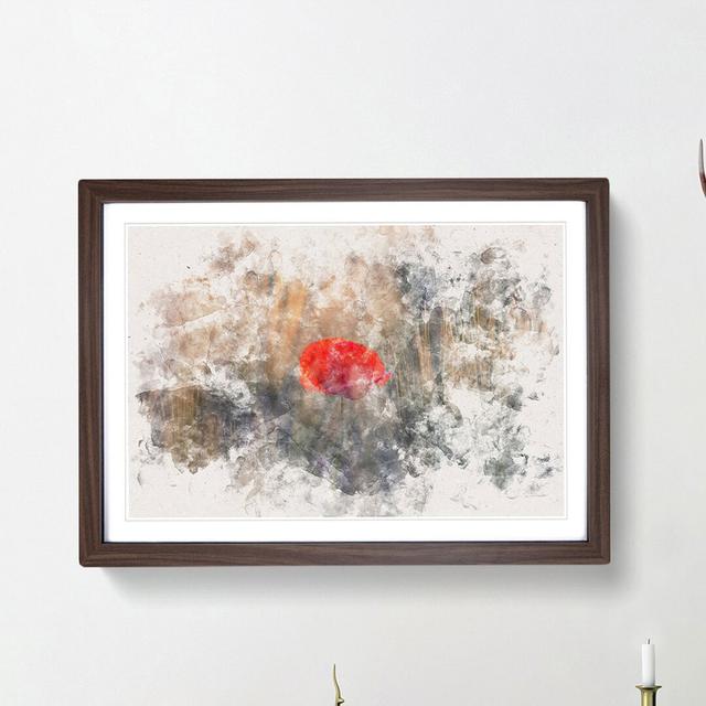 Red Poppy Flower - Picture Frame Painting Print East Urban Home Size: 24cm H x 33cm W x 2cm D, Frame Option: Walnut Framed on Productcaster.