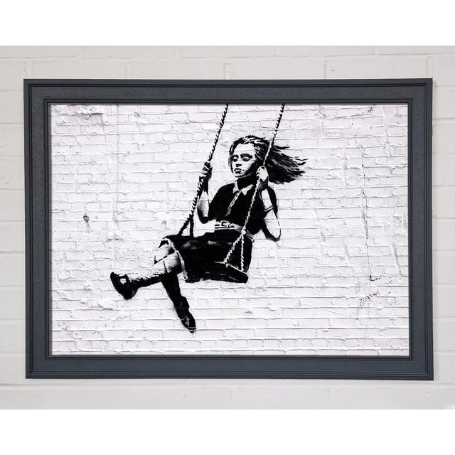 Girl On Swing Framed Print Ebern Designs Size: 59.7cm H x 84.1cm W x 1.5cm D on Productcaster.