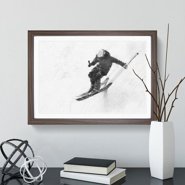 Skiing Vol.2 - Picture Frame Graphic Art East Urban Home Size: 27cm H x 36cm W x 2cm D, Frame Option: Walnut Framed on Productcaster.