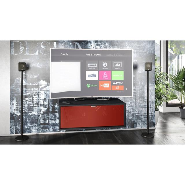 Mccaffrey TV Stand for TVs up to 55" Metro Lane Colour: Black/Bordeaux High Gloss on Productcaster.