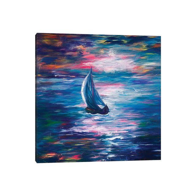 Sailing by OLena Art - Wrapped Canvas Gallery-Wrapped Canvas Giclée Breakwater Bay Size: 45.72cm H x 45.72cm W x 3.81cm D on Productcaster.