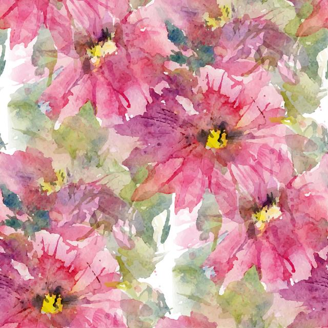 Wickett Watercolour Flowers - Wrapped Canvas Painting ClassicLiving Size: 91cm H x 91cm W x 3.8cm D on Productcaster.