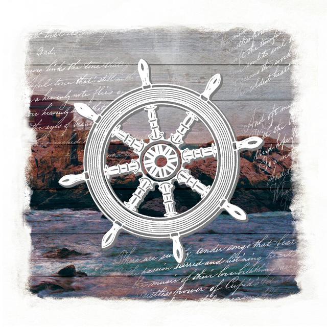 Distressed Wheel on Photo Wood - Wrapped Canvas Art Prints Longshore Tides Size: 30cm H x 30cm W on Productcaster.