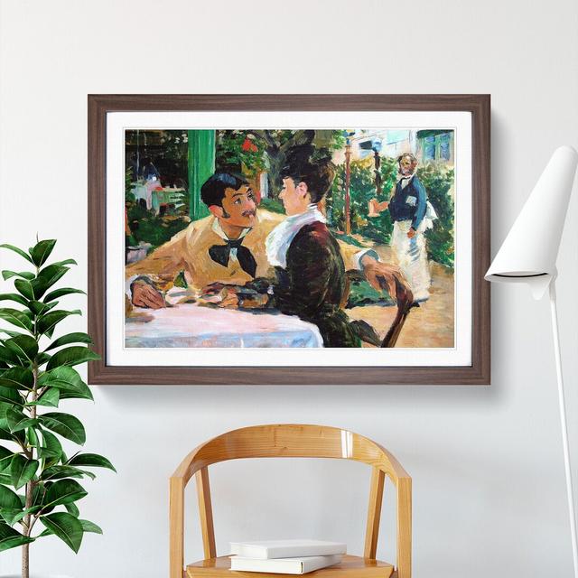 At Father Lathuille by Edouard Manet - Picture Frame Painting East Urban Home Size: 48cm H x 65cm W x 2cm D, Frame Option: Walnut Framed on Productcaster.