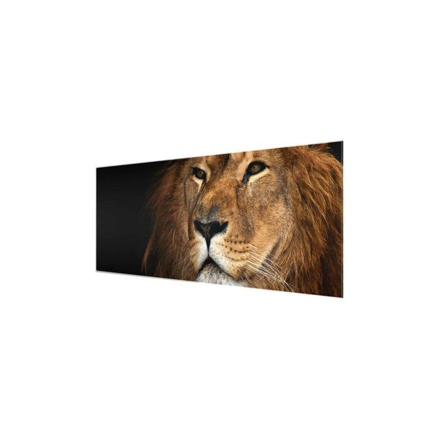 Lion'S View - Graphic Art Print on Glass East Urban Home Size: 40cm H x 100cm W x 0.4cm D on Productcaster.