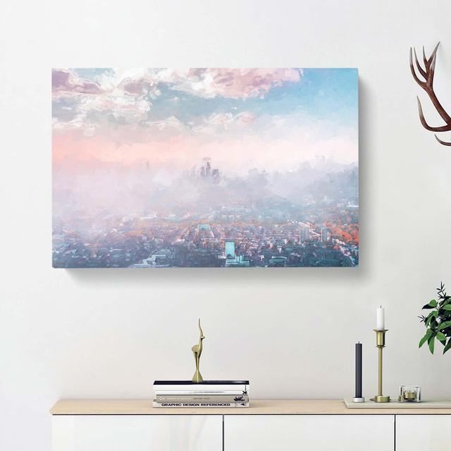 The London Skyline In The Summer In Abstract - Wrapped Canvas Print East Urban Home Size: 35cm H x 50cm W x 3cm D on Productcaster.