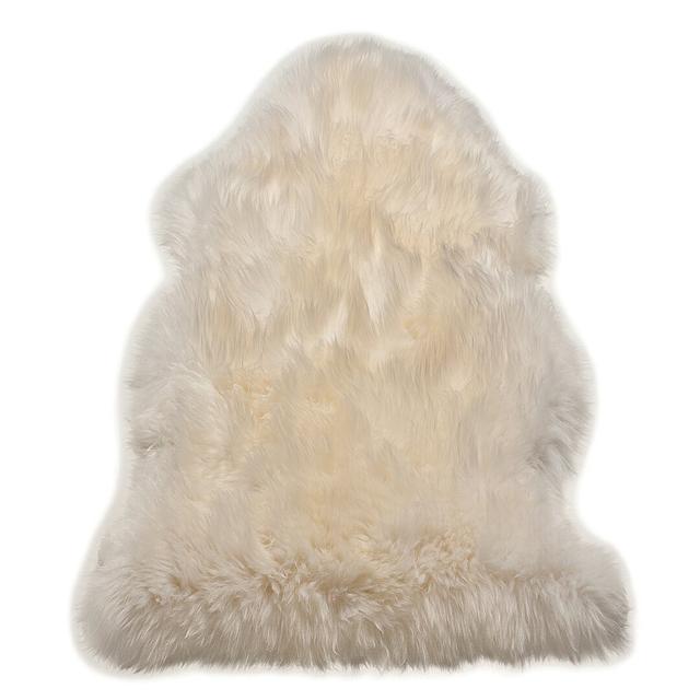 Brice Solid Colour Sheepskin White Area Rug Union Rustic Rug Size: Novelty 180 x 180cm on Productcaster.