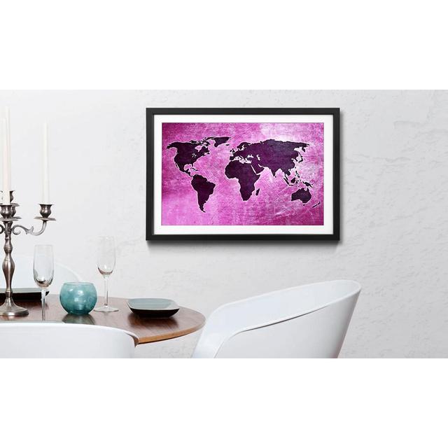 Weltkarten Worldmap No.4 - Single Picture Frame Print Brayden Studio Size: 60cm H x 80cm W x 2.2cm D on Productcaster.