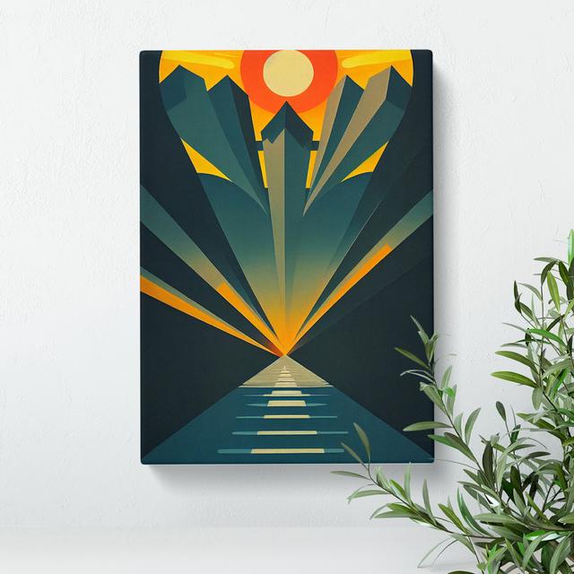 Art Deco Sunset No.2 17 Stories Size: 60cm H x 40cm W x 3cm D on Productcaster.