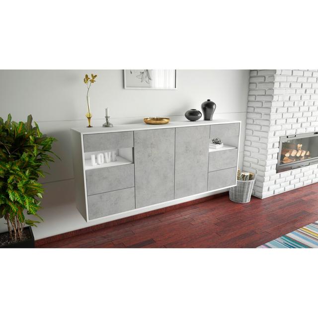 Thaxted Sideboard Brayden Studio Colour (Body/Front): White Mat/Concrete on Productcaster.