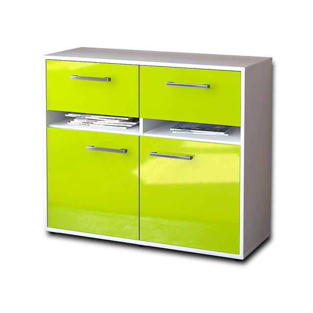 Sideboard Brunilde, free -standing/metal handles, size: 79x92x35cm Latitude Run Colour: Green/White on Productcaster.