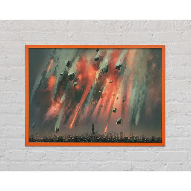 Asteroids Hitting the Earth - Single Picture Frame Art Prints Ivy Bronx Size: 42cm H x 59.7cm W on Productcaster.