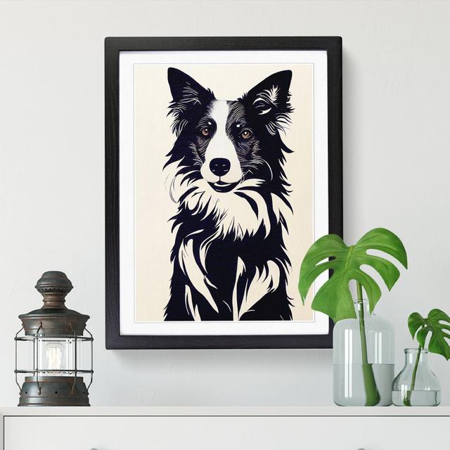 Border Collie Polygon - Single Picture Frame Graphic Art Marlow Home Co. Format: Black Framed, Size: 34cm H x 25cm W on Productcaster.