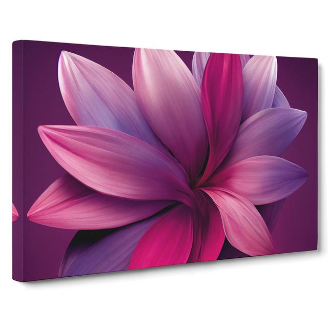 Joyful Modern Flower Art - Wrapped Canvas Graphic Art 17 Stories Size: 40cm H x 60cm W x 3cm D on Productcaster.